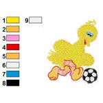 Sesame Street Big Bird play Football Embroidery Design